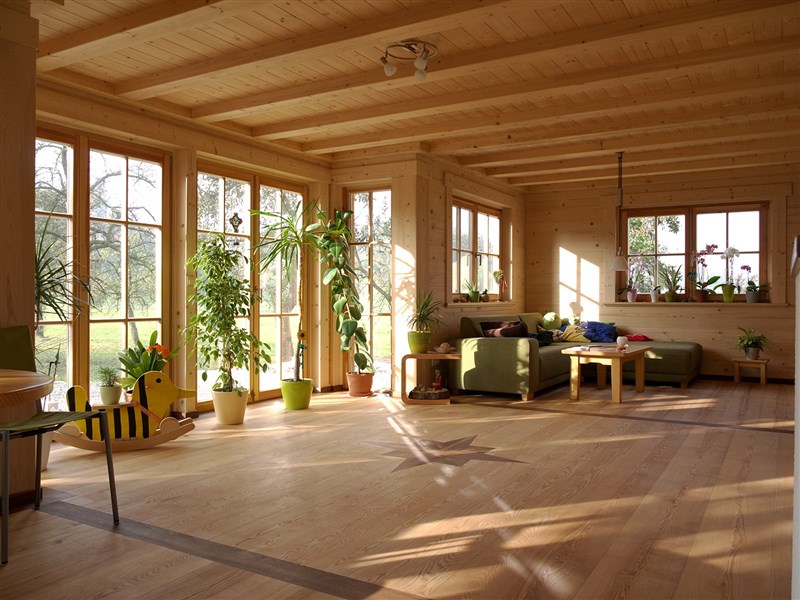 Wohnzimmer aus Holz vom Schreiner